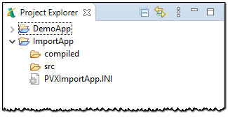 ImportApp Project - Project Explorer View