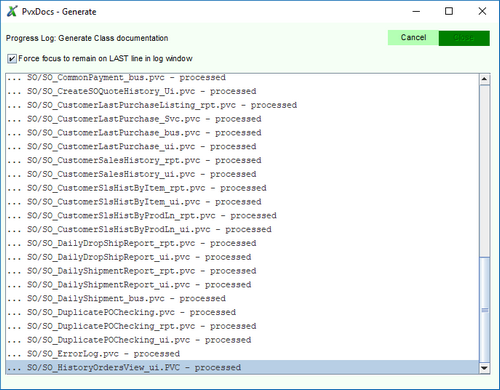 PvxDocsRun - Process Log