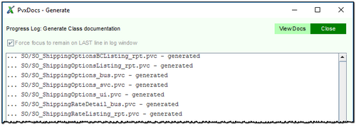 PvxDocsRun - Process Log