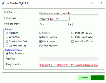 Edit existing rule (Click to view larger image)