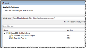 Eclipse - Select plug-in to install