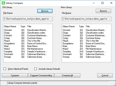 NOMADS Library Compare