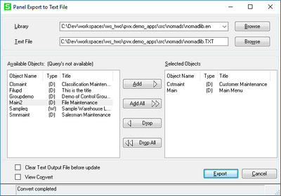 NOMADS Library Export