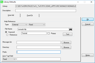NOMADS Library Defaults
