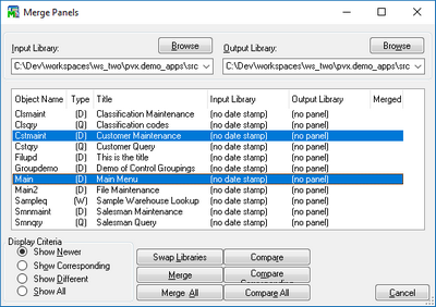 NOMADS Library Merge