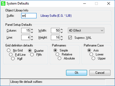 NOMADS System Defaults